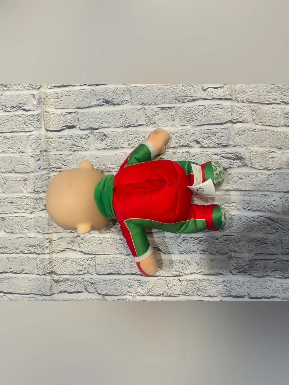 Coco melón Plush Holiday Character Toy in Red and Green — Cute Cuddly Doll